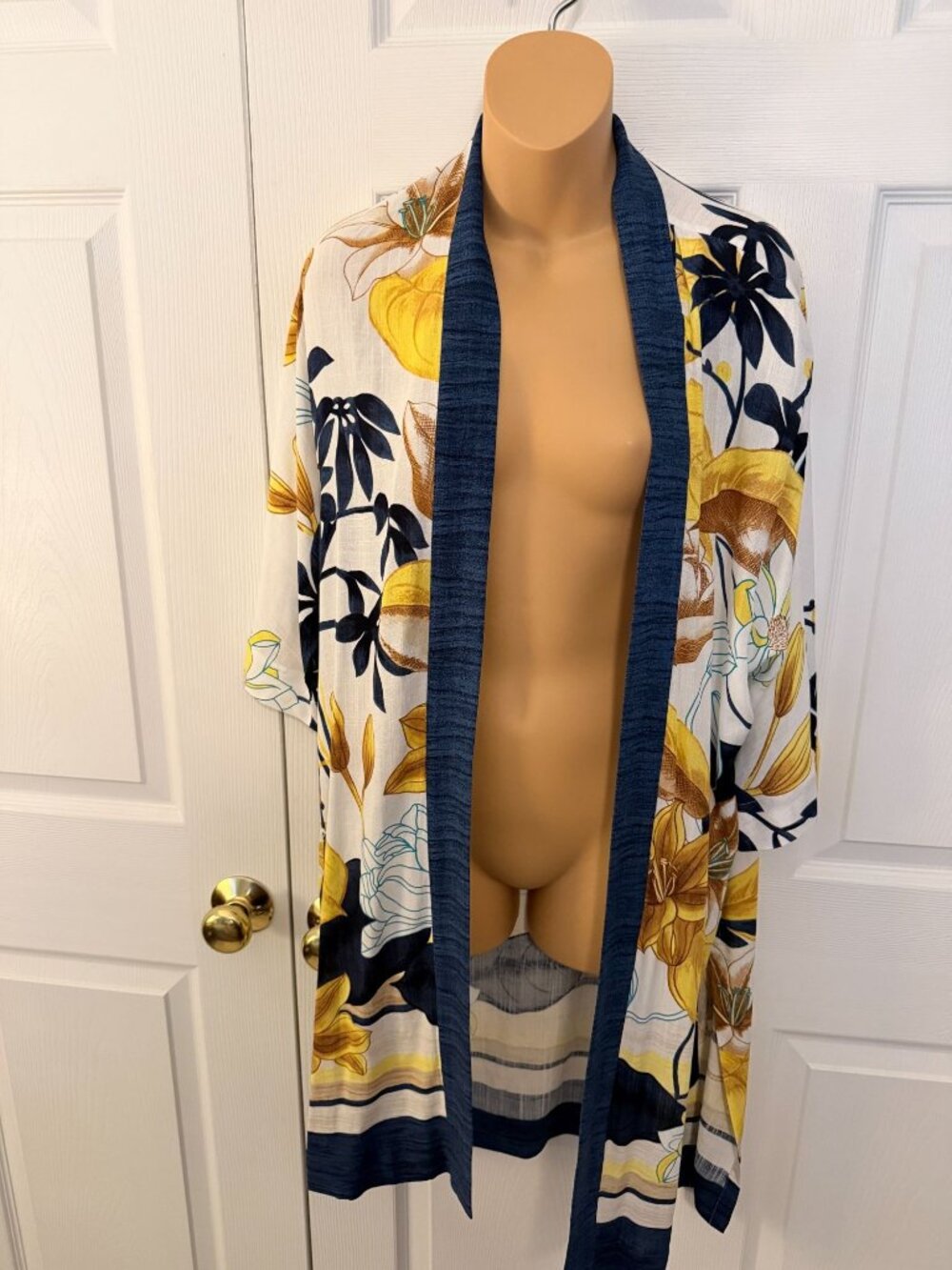 Chico's Women's Floral Open Front Kimono Duster XXS/XS